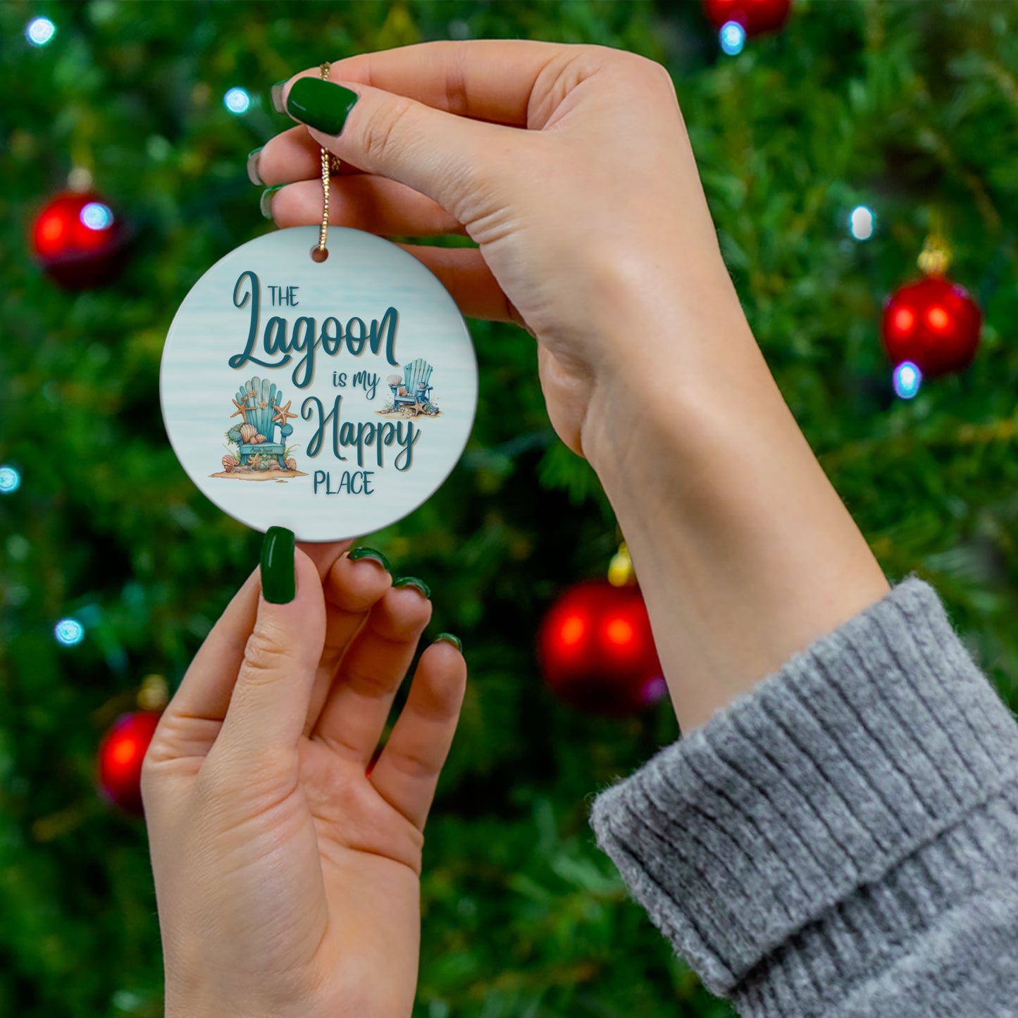 The Happy Place Ceramic Ornament