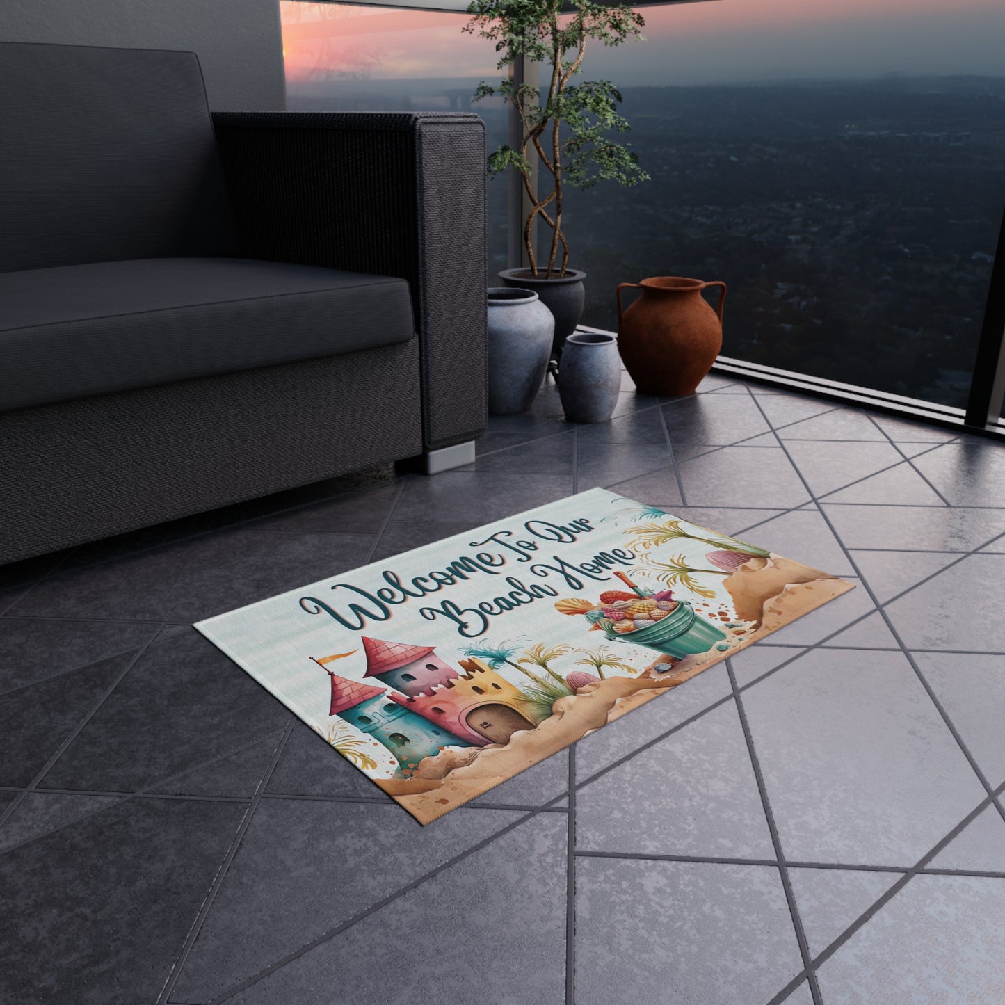 Welcome To Our Beach Home Rug
