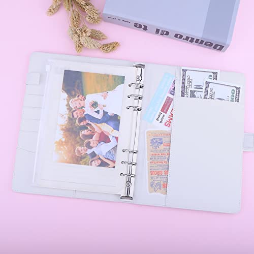Antner A5 PU Leather Binder 6-Ring Notebook Binder Cover for A5 Filler Paper, Refillable A5 Personal Planner Budget Binder with Magnetic Buckle Closure, Yellow