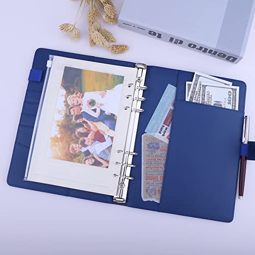 Antner A5 PU Leather Binder 6-Ring Notebook Binder Cover for A5 Filler Paper, Refillable A5 Personal Planner Budget Binder with Magnetic Buckle Closure, Yellow