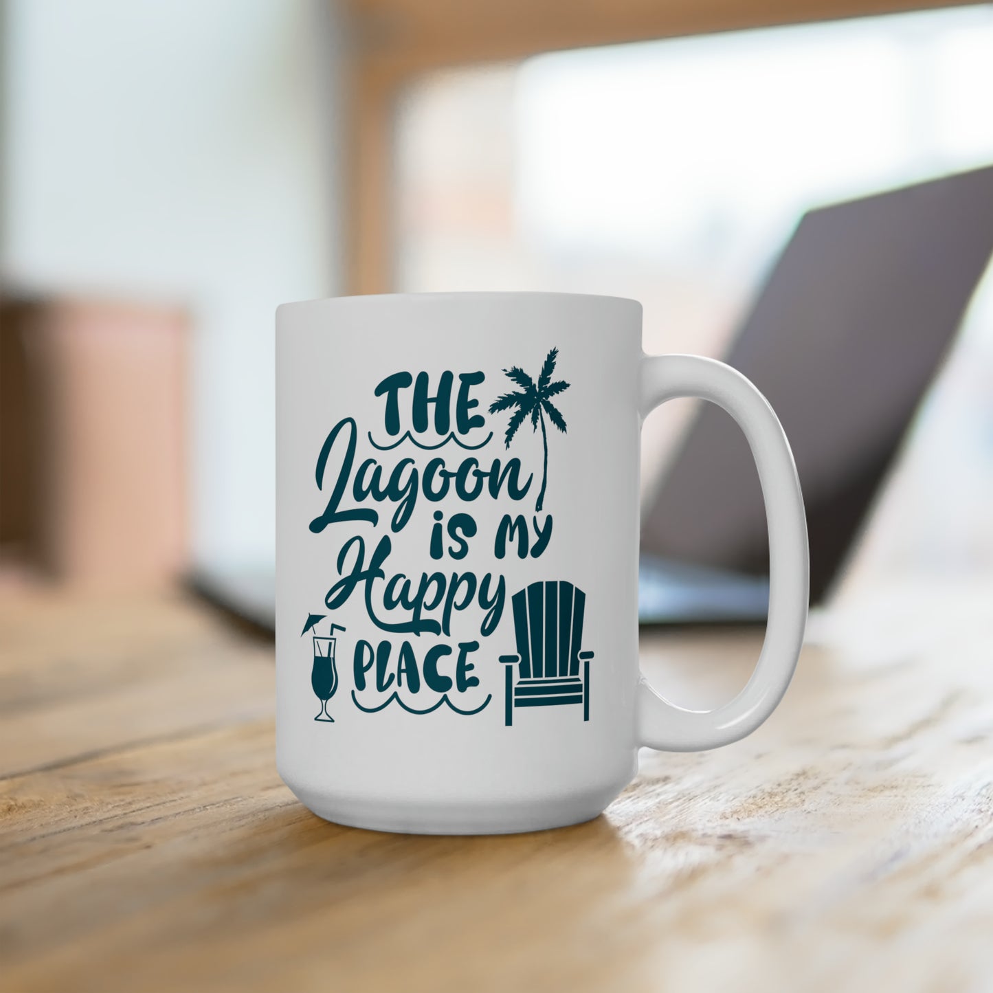 The Lagoon Is My Happy Place Coffee Mug Ceramic Coffee Mug 15oz