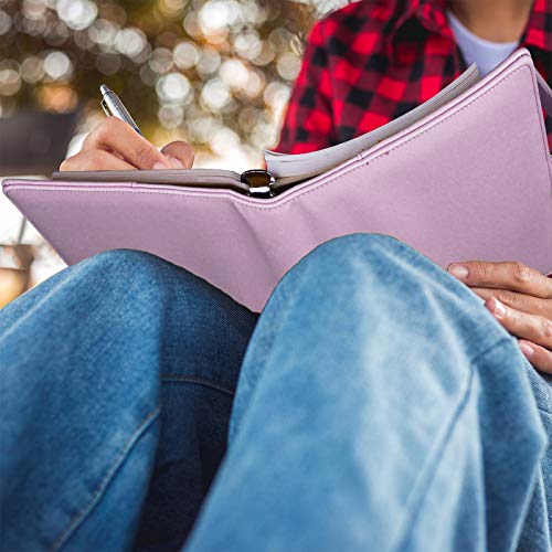 Antner A5 PU Leather Binder 6-Ring Notebook Binder Cover for A5 Filler Paper, Refillable A5 Personal Planner Budget Binder with Magnetic Buckle Closure, Yellow