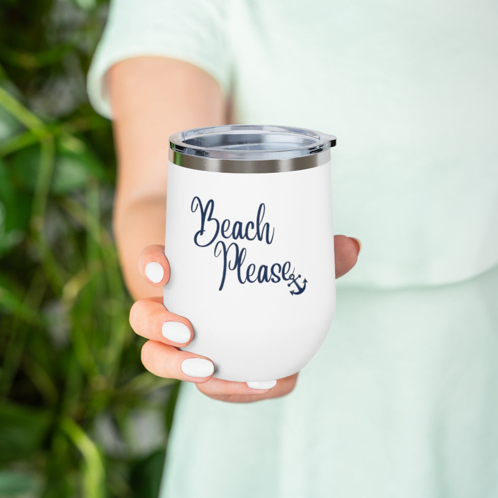 Beach Please Wine Tumbler