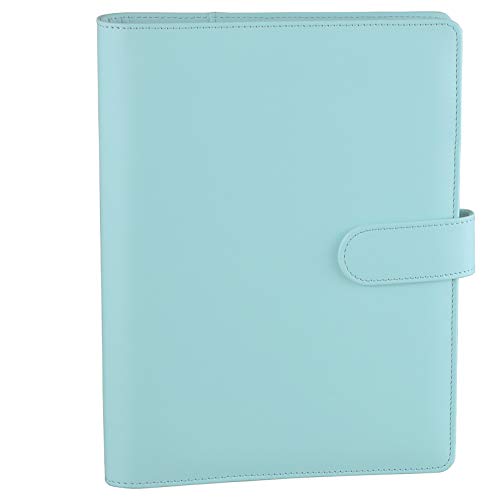 Antner A5 PU Leather Binder 6-Ring Notebook Binder Cover for A5 Filler Paper, Refillable A5 Personal Planner Budget Binder with Magnetic Buckle Closure, Yellow