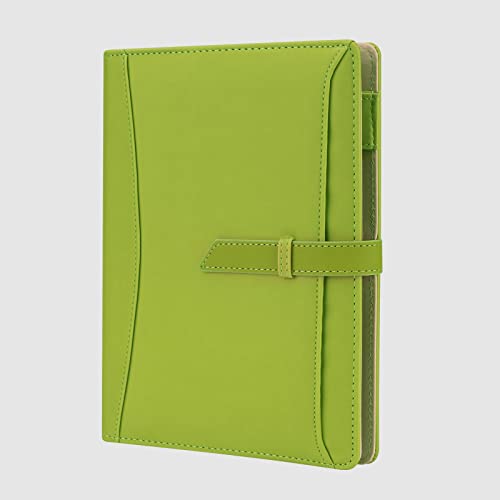 A5 Binder Journal Notebook, Refillable 6 Ring Faux Leather Personal Planner Organizer for 6 Hole A5 Filler Paper, Orange