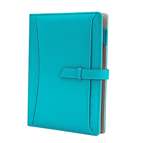 A5 Binder Journal Notebook, Refillable 6 Ring Faux Leather Personal Planner Organizer for 6 Hole A5 Filler Paper, Orange