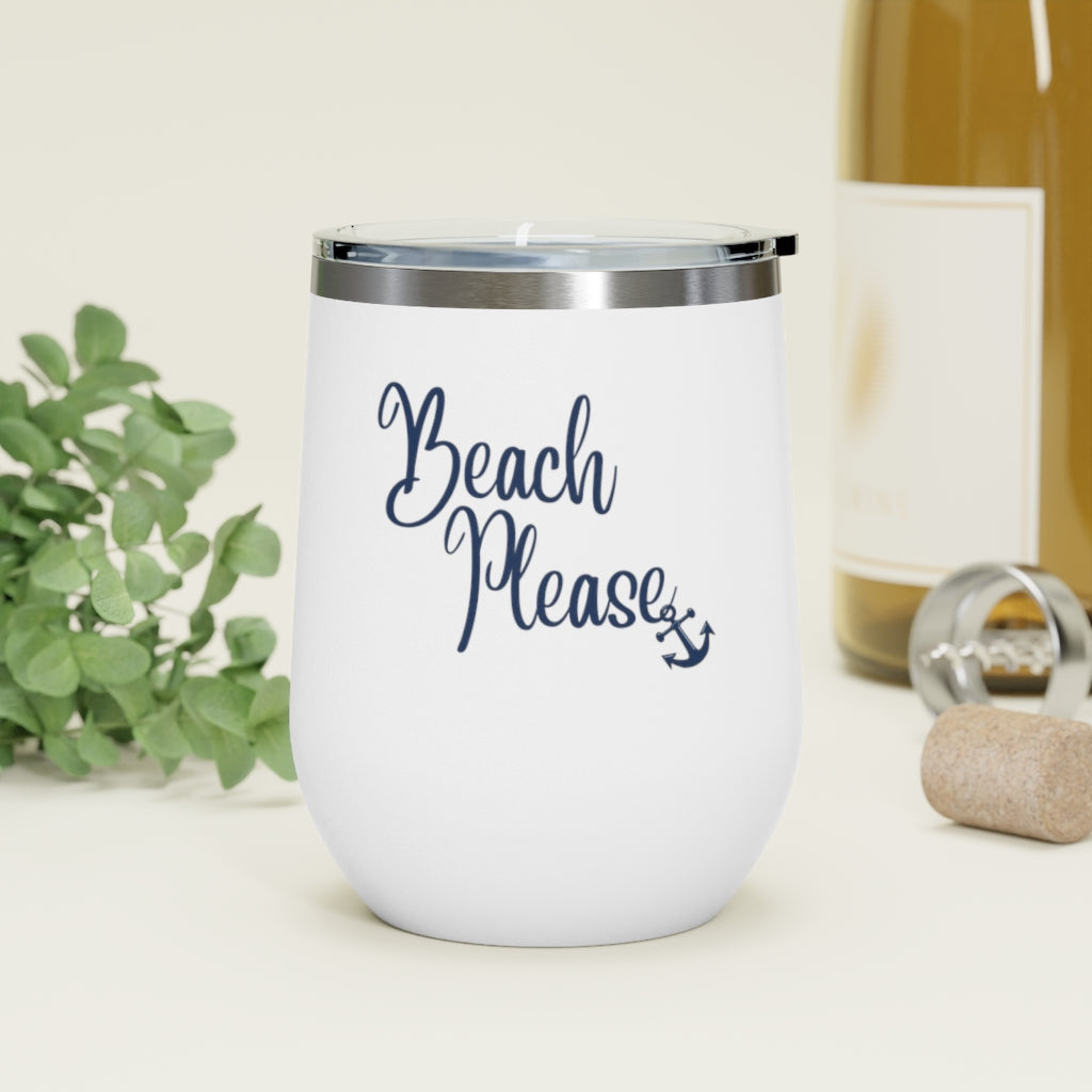 Beach Please Wine Tumbler