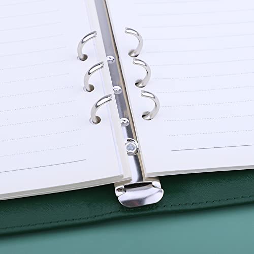 Antner A5 PU Leather Binder 6-Ring Notebook Binder Cover for A5 Filler Paper, Refillable A5 Personal Planner Budget Binder with Magnetic Buckle Closure, Yellow