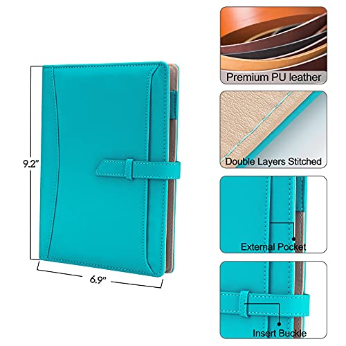 A5 Binder Journal Notebook, Refillable 6 Ring Faux Leather Personal Planner Organizer for 6 Hole A5 Filler Paper, Orange