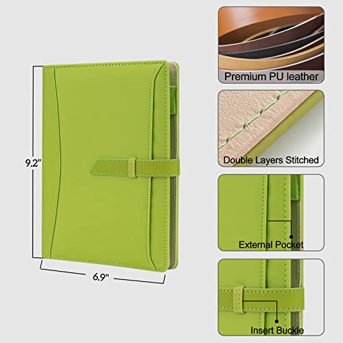 A5 Binder Journal Notebook, Refillable 6 Ring Faux Leather Personal Planner Organizer for 6 Hole A5 Filler Paper, Orange