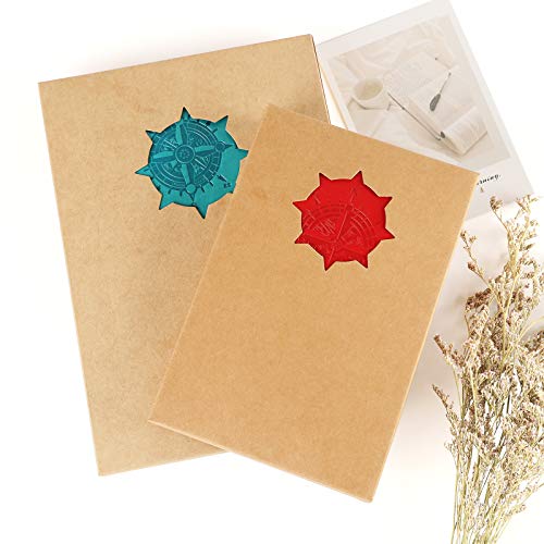 ORENDEBON Leather Travel Journal, Refillable Notebook Vintage Spiral Bound Notepad Diary to Write in for Men with Lined Pages 3 Pockets and 5 Dividers A6-(5” x7.3”, Lake Blue)