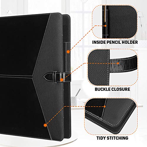 Toplive A5 Binder 6 Round Ring Binder Leather Budget Planner Notebook Cover for A5 Filler Paper Laser Pink with Magnetic Buckle Closure
