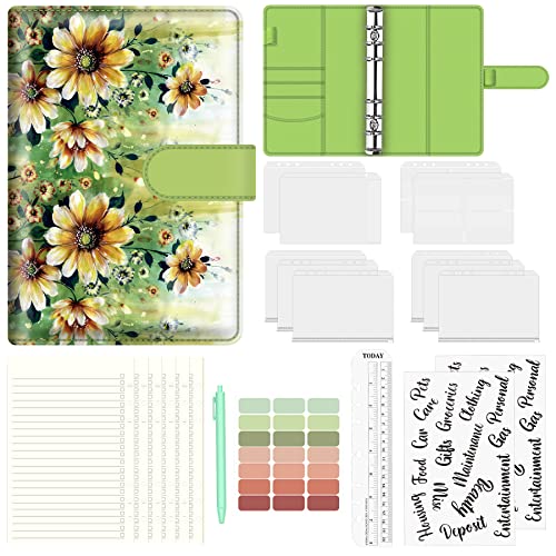 BVYA A5 Budget Binder, Premium PU Leather Loose Leaf Notebook Binder Cover, Financial Management Notebook Binder