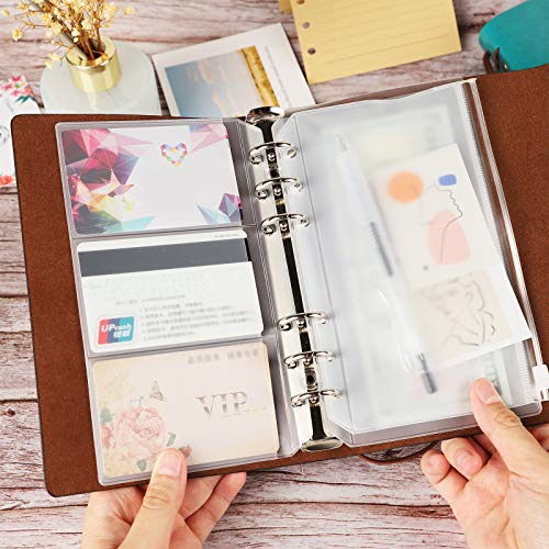 ORENDEBON Leather Travel Journal, Refillable Notebook Vintage Spiral Bound Notepad Diary to Write in for Men with Lined Pages 3 Pockets and 5 Dividers A6-(5” x7.3”, Lake Blue)