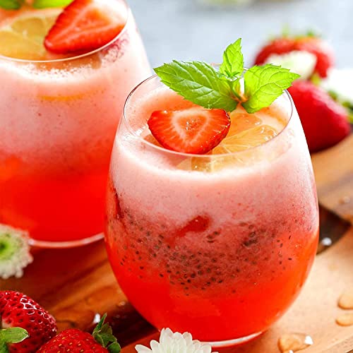 PolSurdy Stemless Wine Glasses with Shark Inside, Shark Wine Glass Set of 2 for Shark Lover Gifts,Goblet Wine Cocktail Juice Glass for Housewarming, Wedding, Kitchen Bar Celebration (18OZ,2Pcs)…