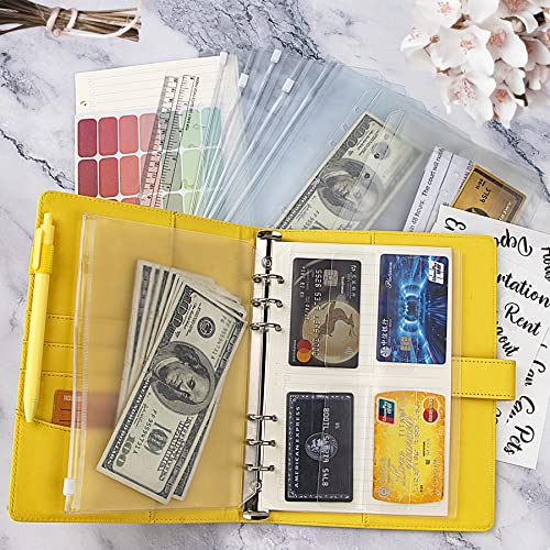 BVYA A5 Budget Binder, Premium PU Leather Loose Leaf Notebook Binder Cover, Financial Management Notebook Binder