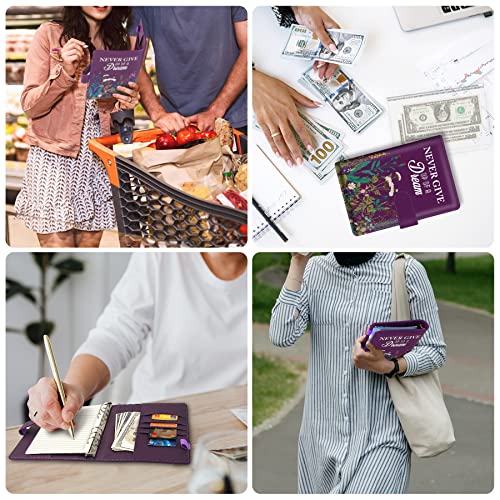 BVYA A5 Budget Binder, Premium PU Leather Loose Leaf Notebook Binder Cover, Financial Management Notebook Binder