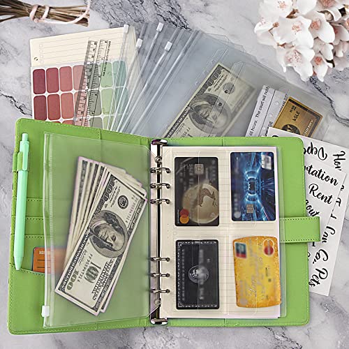 BVYA A5 Budget Binder, Premium PU Leather Loose Leaf Notebook Binder Cover, Financial Management Notebook Binder