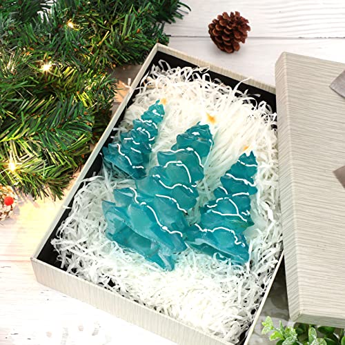 3 Pcs Christmas Trees Decoration Ocean Beach Resin Christmas Trees Crystal Blue Christmas Tree Tabletop Miniature Christmas Tree Figurine for Xmas Party Desktop Decor Gift Ornaments