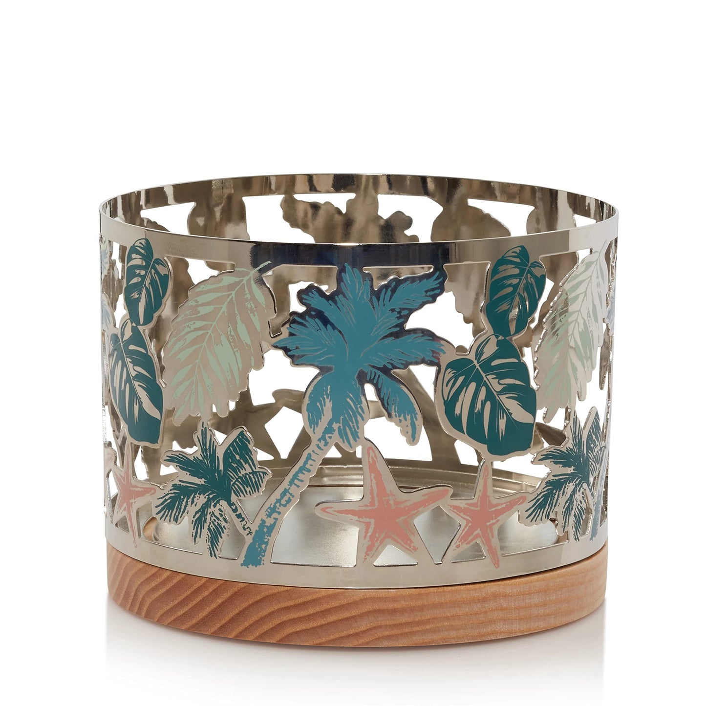 Yankee Candle Beach Day 3-Wick Jar Candle Holder with Wooden Base