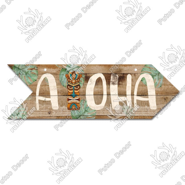 Putuo Decor Beach Arrow Wooden Wall Plaque Sign Beach Seaside Road Guide Wall Decoration Indicator Hanging Beach House Deocr