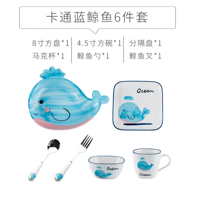 Children's dishes and cutlery set lovely creative bowls household dishes odd shaped dishes health ceramics gift baby dinnerware