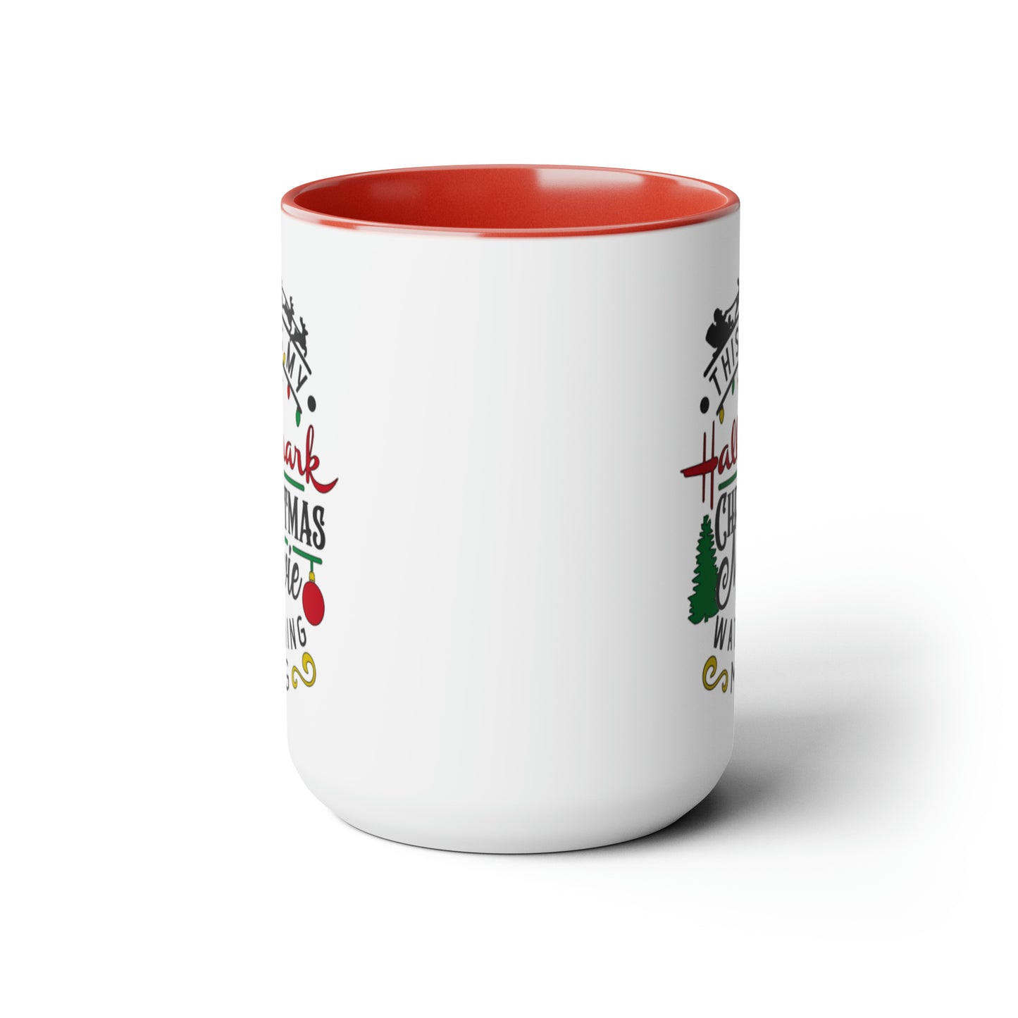 Red Two Toned Holiday Movie Watching Coffee Mug