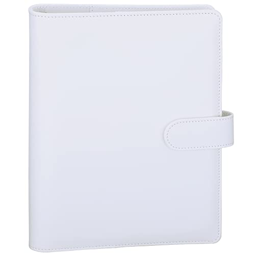 Antner A5 PU Leather Binder 6-Ring Notebook Binder Cover for A5 Filler Paper, Refillable A5 Personal Planner Budget Binder with Magnetic Buckle Closure, Yellow