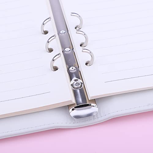 Antner A5 PU Leather Binder 6-Ring Notebook Binder Cover for A5 Filler Paper, Refillable A5 Personal Planner Budget Binder with Magnetic Buckle Closure, Yellow