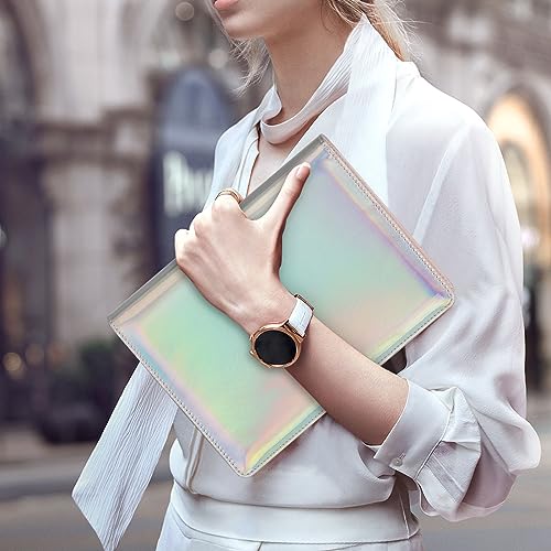 Toplive A5 Binder 6 Round Ring Binder Leather Budget Planner Notebook Cover for A5 Filler Paper Laser Pink with Magnetic Buckle Closure