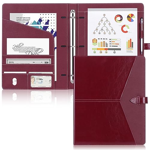 Toplive A5 Binder 6 Round Ring Binder Leather Budget Planner Notebook Cover for A5 Filler Paper Laser Pink with Magnetic Buckle Closure