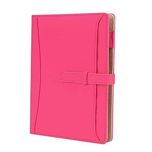 A5 Binder Journal Notebook, Refillable 6 Ring Faux Leather Personal Planner Organizer for 6 Hole A5 Filler Paper, Orange