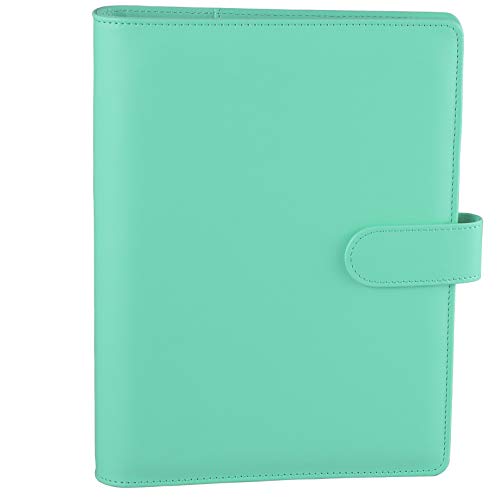 Antner A5 PU Leather Binder 6-Ring Notebook Binder Cover for A5 Filler Paper, Refillable A5 Personal Planner Budget Binder with Magnetic Buckle Closure, Yellow