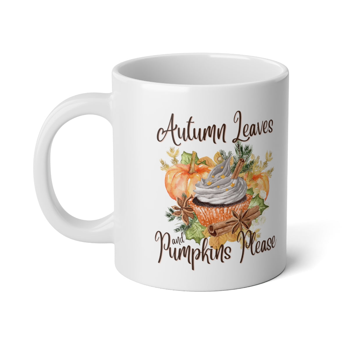 Autumn Leaves, Pumpkins Please Jumbo Mug, 20oz