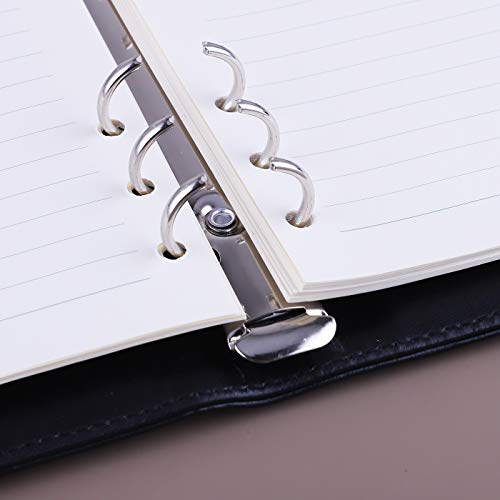 Antner A5 PU Leather Binder 6-Ring Notebook Binder Cover for A5 Filler Paper, Refillable A5 Personal Planner Budget Binder with Magnetic Buckle Closure, Yellow