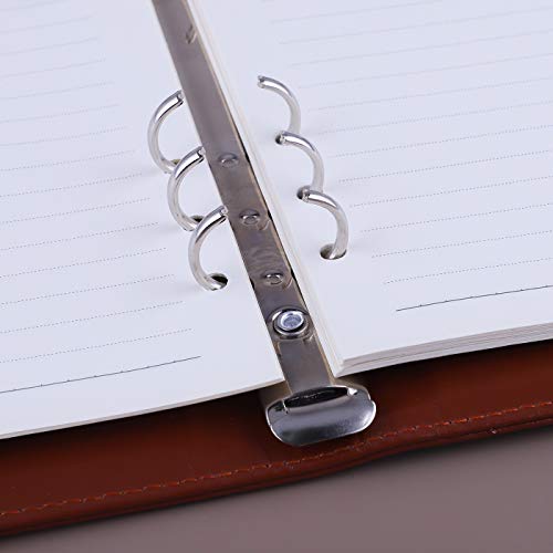Antner A5 PU Leather Binder 6-Ring Notebook Binder Cover for A5 Filler Paper, Refillable A5 Personal Planner Budget Binder with Magnetic Buckle Closure, Yellow