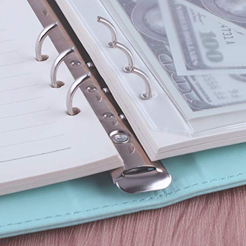 Antner A5 PU Leather Binder 6-Ring Notebook Binder Cover for A5 Filler Paper, Refillable A5 Personal Planner Budget Binder with Magnetic Buckle Closure, Yellow