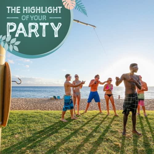 Tiki Toss Ring Toss Game for Adults – 13 Inch Surfboard Edition - Hook and Ring Game for Outdoor & Indoor Use, Gift for Husband, dad, College Boys