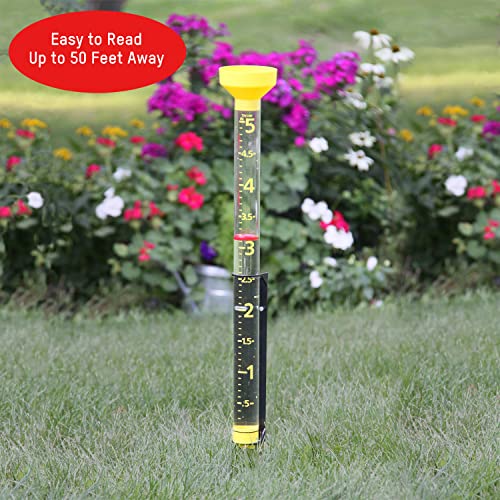 Taylor 5 Inch Capacity Jumbo JR Rain Gauge, Yellow