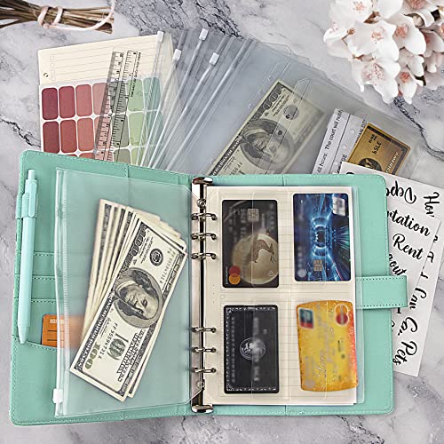 BVYA A5 Budget Binder, Premium PU Leather Loose Leaf Notebook Binder Cover, Financial Management Notebook Binder