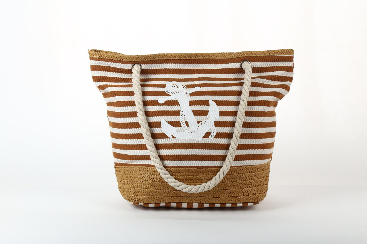 Striped Beach Handbags Large Capacity Canvas Tote Bag For Women Thick Hemp Rope Fashion Casual Shoulder Bag Female Shopper Bag